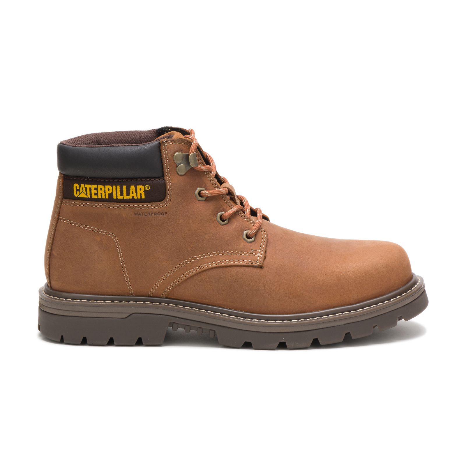 Mens Caterpillar Outbase Waterproof Steel Toe Work Boots Brown Malaysia Online (HGZBM4957)