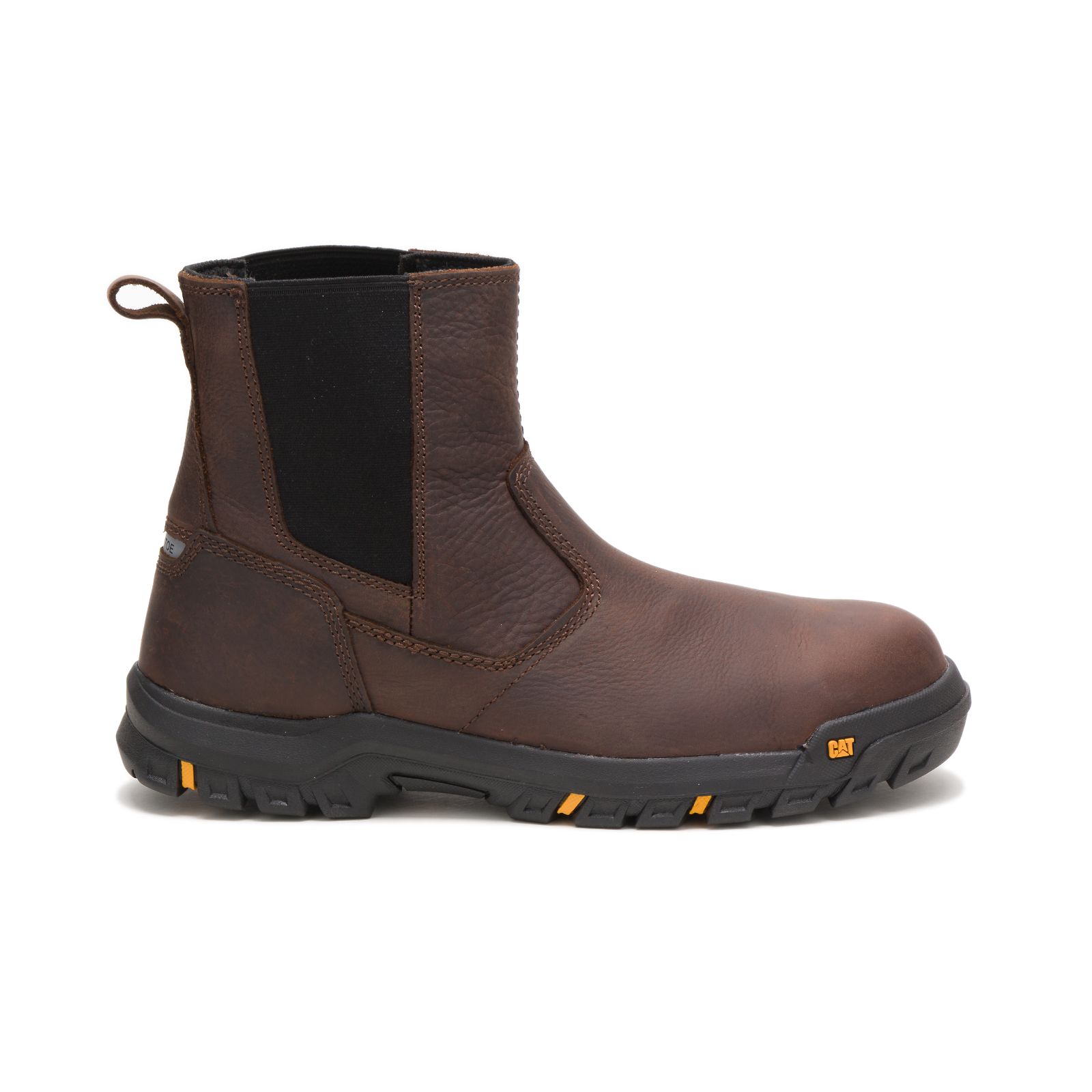 Mens Caterpillar Wheelbase Steel Toe Slip On Boots Brown Malaysia Online (LYVKP6391)