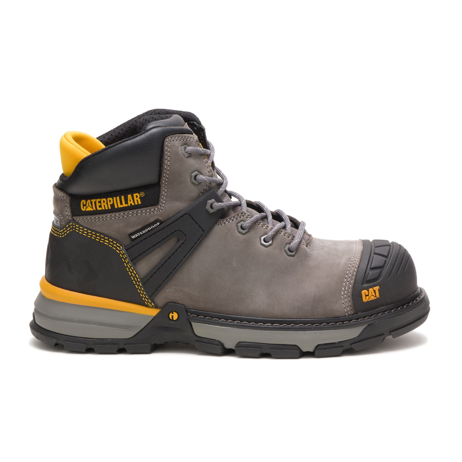 Mens Caterpillar Excavator Superlite Waterproof Nano Toe Work Boots Grey/Black Malaysia Online (YUCXW7249)