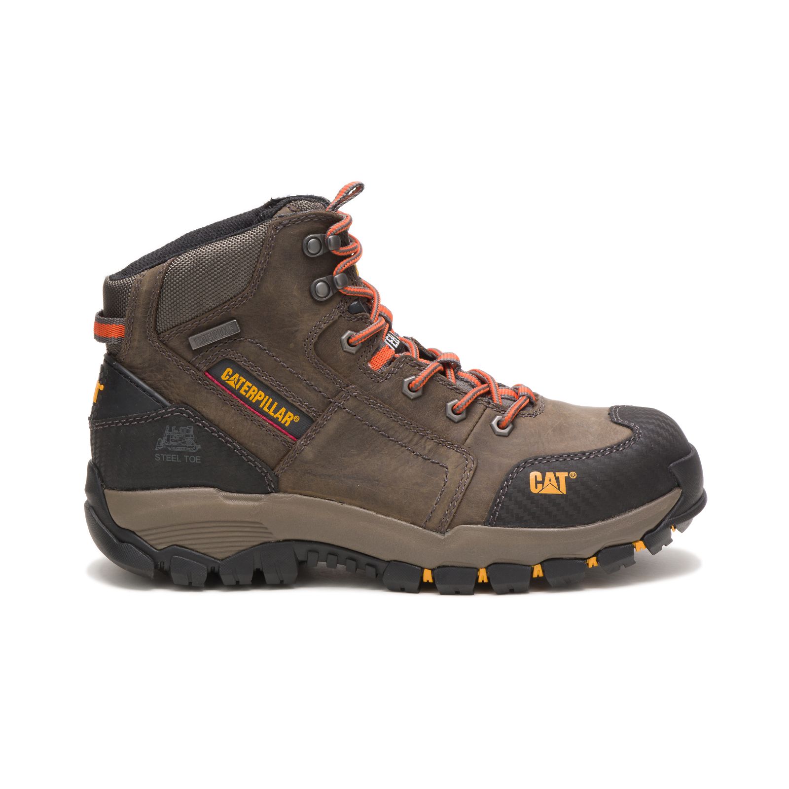 Mens Caterpillar Navigator Mid Waterproof Steel Toe Steel Toe Boots Dark Grey Malaysia Online (ZXWPN5941)