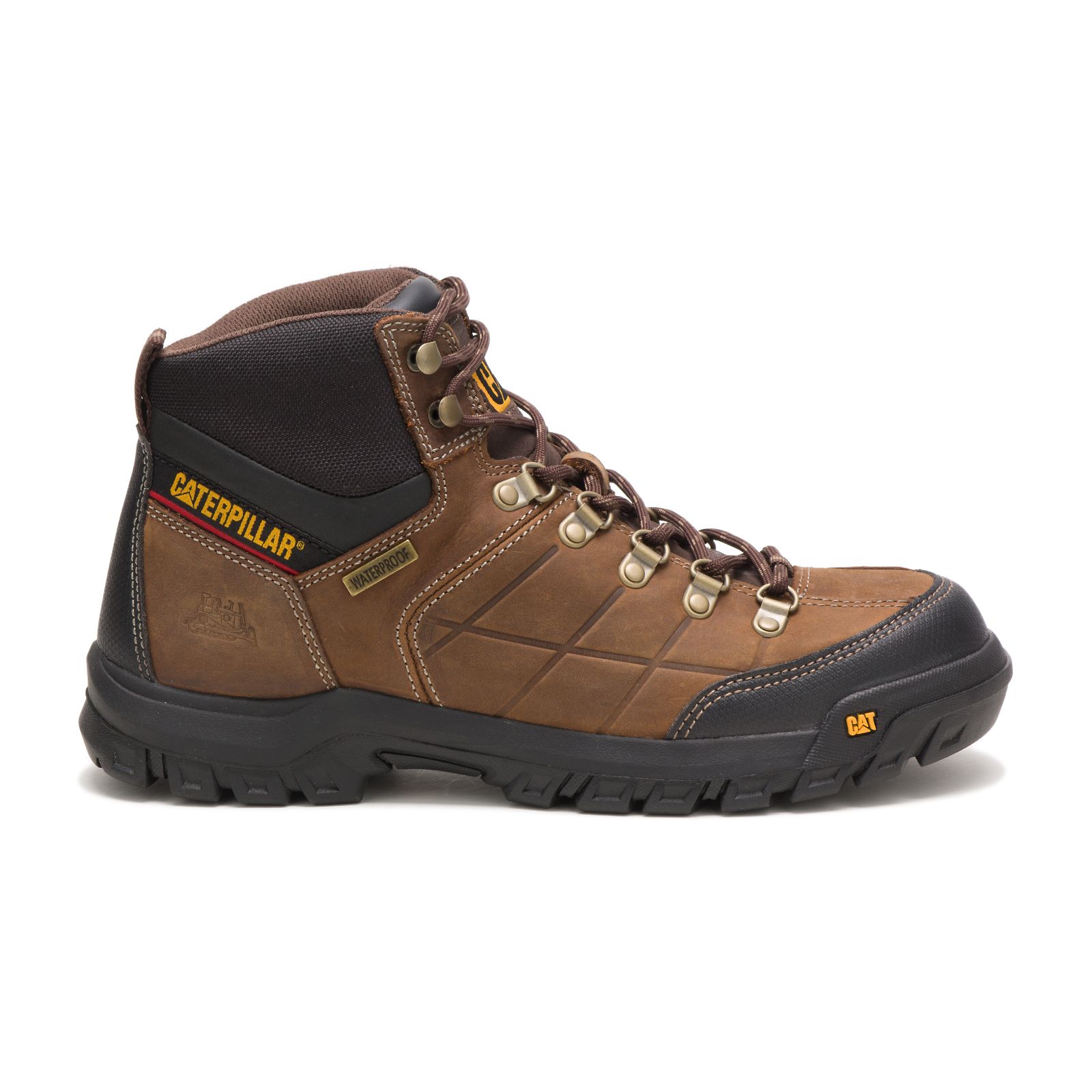 Mens Caterpillar Threshold Waterproof Work Boots Brown Malaysia Online (IKZCO7132)