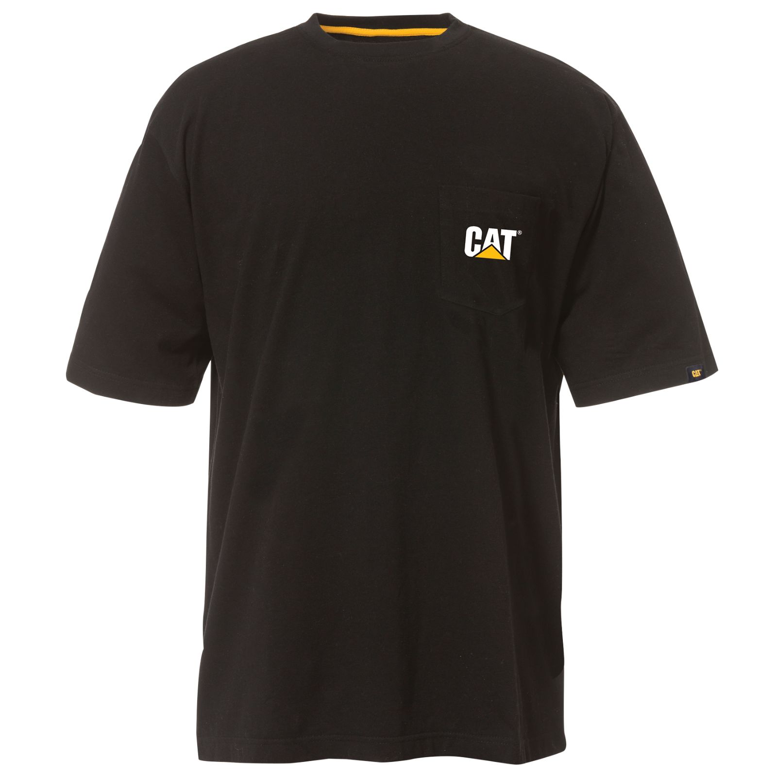 Mens Caterpillar Trademark Pocket T-Shirts Black Malaysia (BLNES1623)