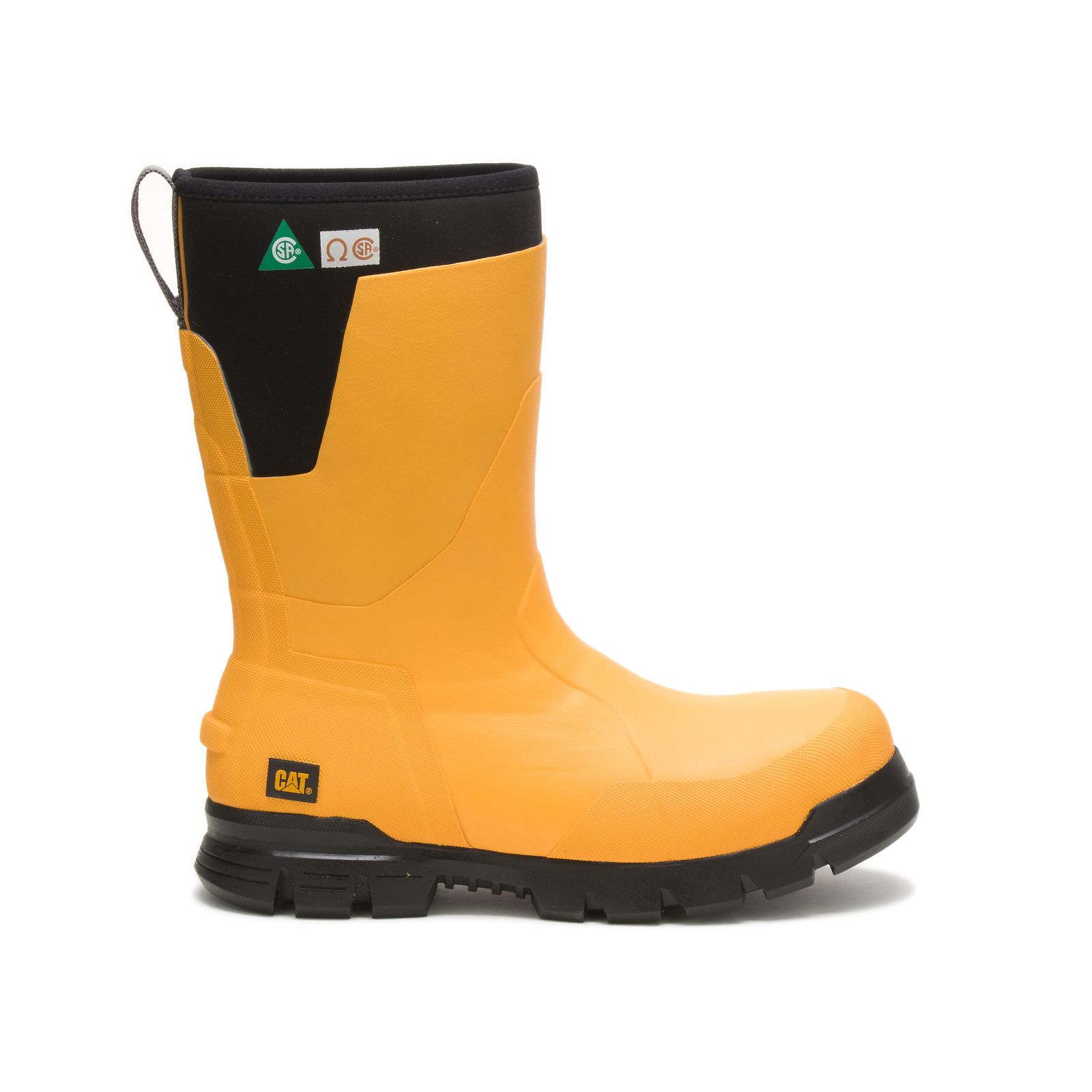 Mens Caterpillar Stormers 11" Steel Toe Csa Rubber Boots Yellow Malaysia Outlet (WBLJK4569)