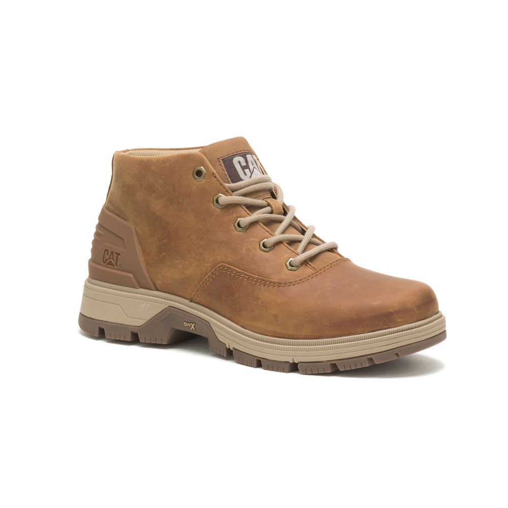 Mens Caterpillar Leverage Chukka Boots Dark Beige Malaysia Online (QCSMG5326)